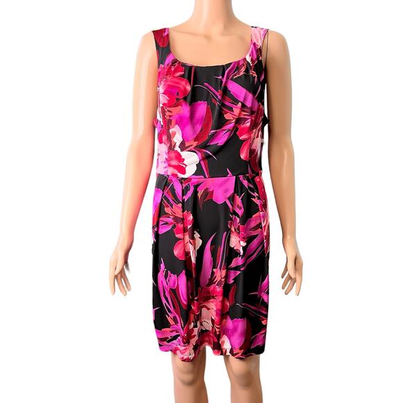 Bisou Bisou By Michele Bohbot Sleeveless Tropical Coastal Floral Dress 16 Petite - Picture 1 of 4